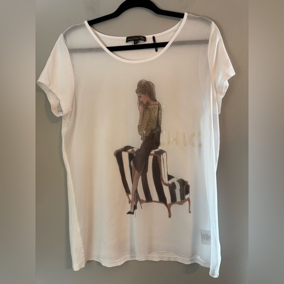 Jane & John Tops - Jane & John by Tricotto Graphic T-Shirt 'Chic' Size M